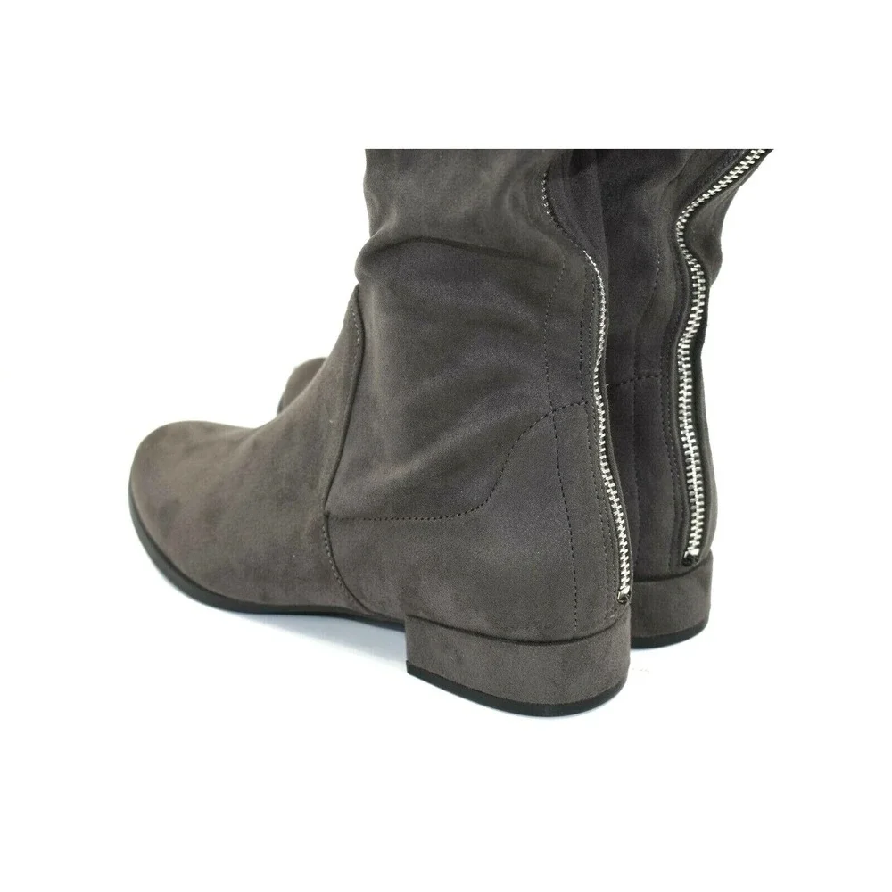 Charlotte Russe Women's Gray Knee High Boots Size 8 with‎ Box
